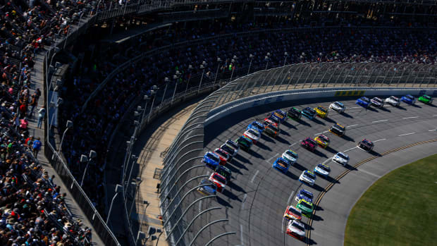 Here's the calm before the storm, you might say, in Saturday's NASCAR Ag-Pro 300 Xfinity Series race at Talladega Superspeedway. (Photo by Sean Gardner/Getty Images)